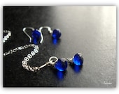 Cobalt Blue Quartz Sterling Necklace -  Electric