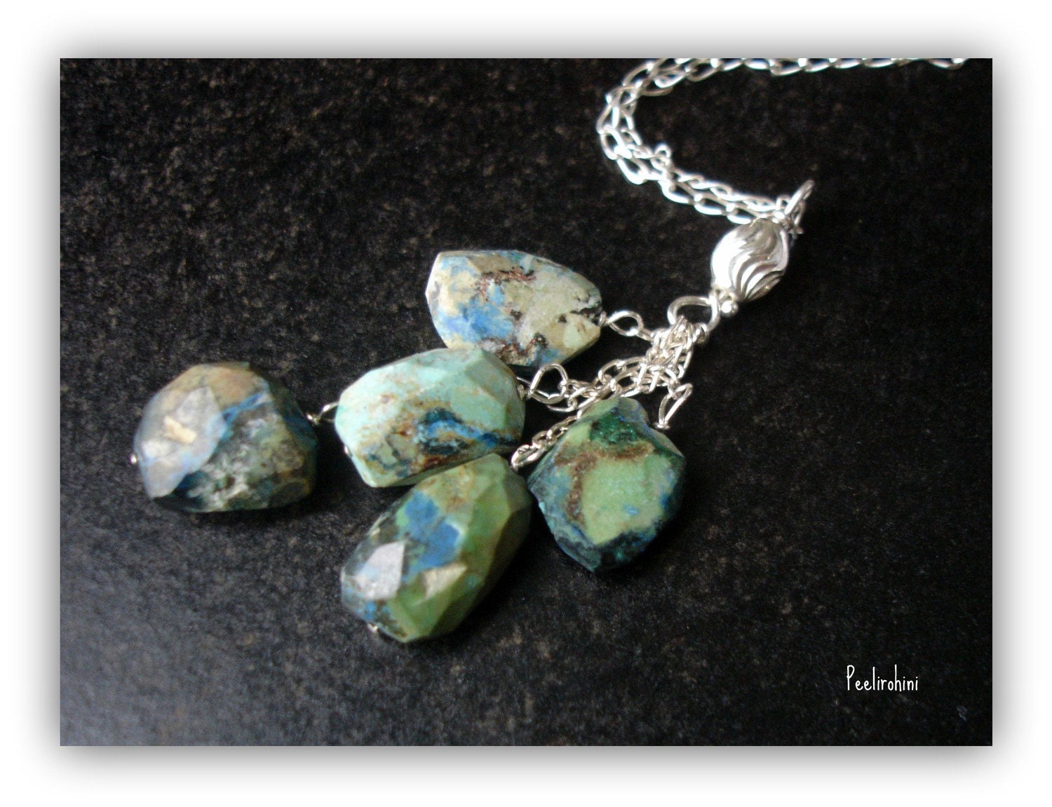 Azurite Lapis Necklace with Sterling silver - Blue Rocks