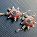 Pale Silvery freshwater pearl ,labradorite in sterling silver earrings - Floral Polymer  Clay bead and crystals - The Falls of Uluru