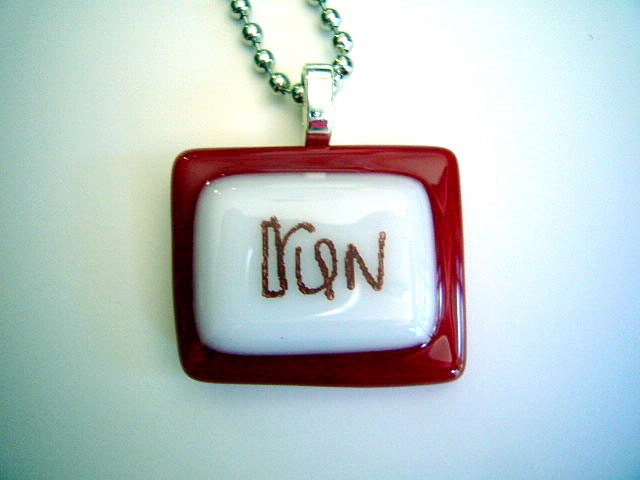 run - glass fused necklace handmade