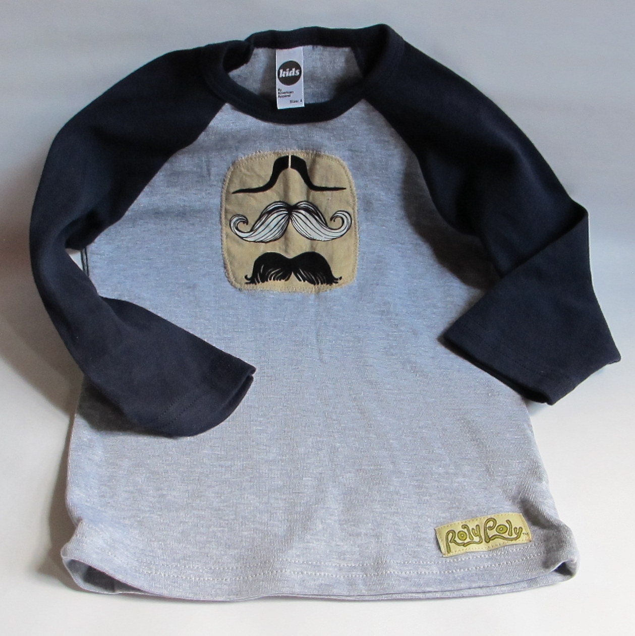 Stache Raglan Shirt size 4T
