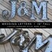 Bare Steel Marquee Wedding Initials - set of 3