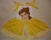 Custom Disney Princess Belle Appliqued Dress(-----)U Pick Size(-----)2T-Girls size 8