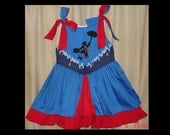 Mary Poppins Appliqued Princess Custom Sundress(-----)Shoulder Ties(-----)Sizes 12 months to Girls size 8
