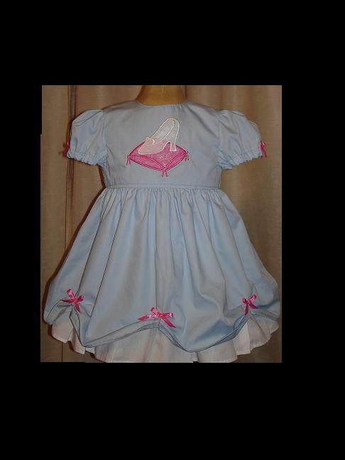 Disney Cinderella Appliqued Princess Dress(-----)Custom Sized(-----)12M- Girls size 8