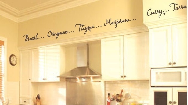 Kitchen Words Spices Wall Border Soffit Border by VisionsInVinyl