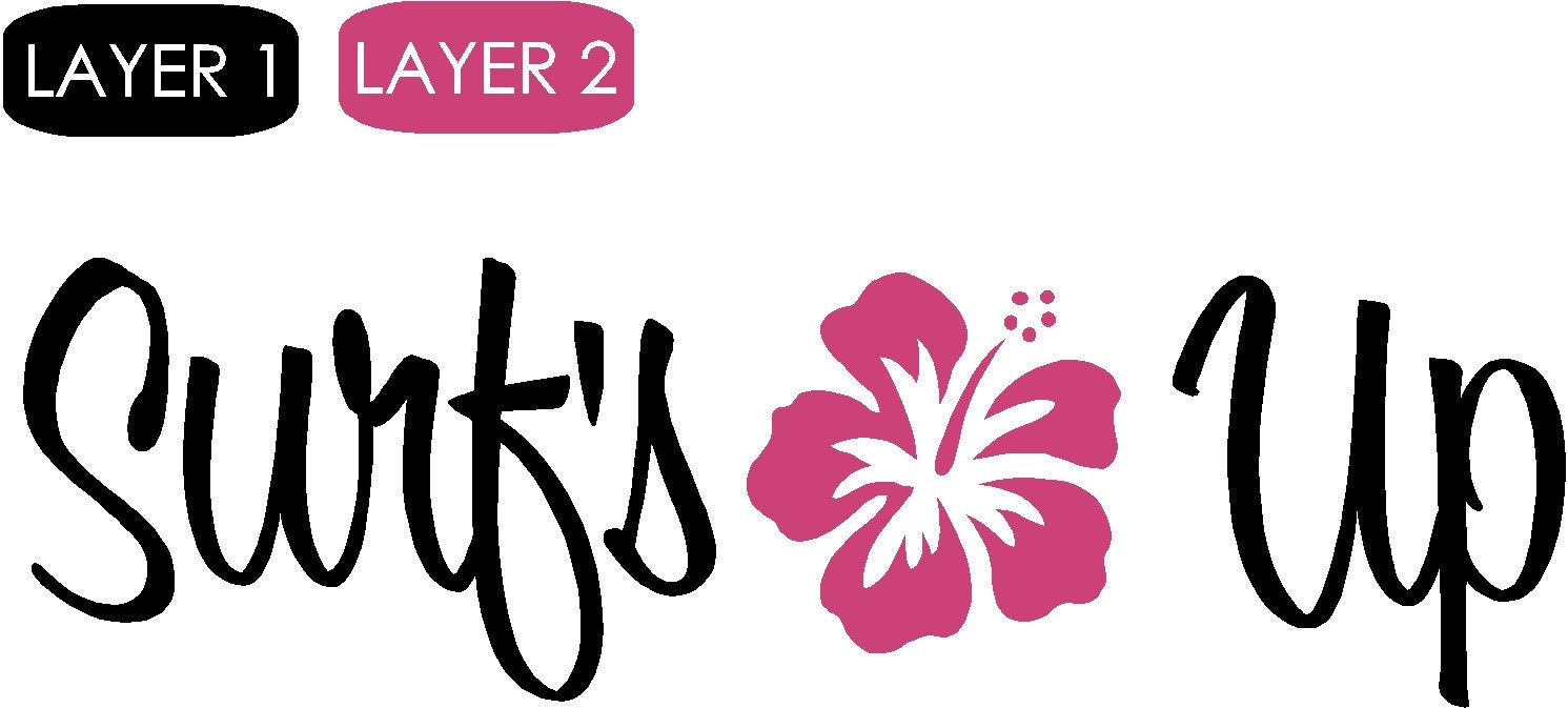 Surfs Up Hibiscus Vinyl Wall Decal - Item KC38