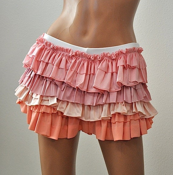 SALE Pink Peach And Orange Ruffled Bootie Shorts Item 4260