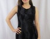 Vintage Short Black Velvet Dress (size medium)
