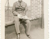 Vintage Photograph - Army Man with a Trumpet