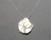 jumbo white keshi pearl pendant necklace