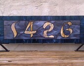 Stained Glass Window Panel / Transom with Bold House Number (AM-40)