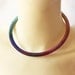 Beadwork Necklace Bead Weaving Rainbow Peyote Choker Spiral with Silver Clasp