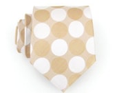 Necktie Beige and White Silk Tie