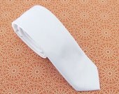 Skinny Tie - White Skinny Silk Necktie