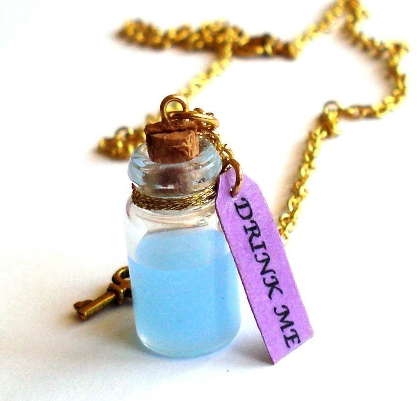 Drink Me Alice in Wonderland Necklace