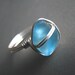 Seaglass ring - wire wrapped - light sky blue genuine sea glass (size 8.5)