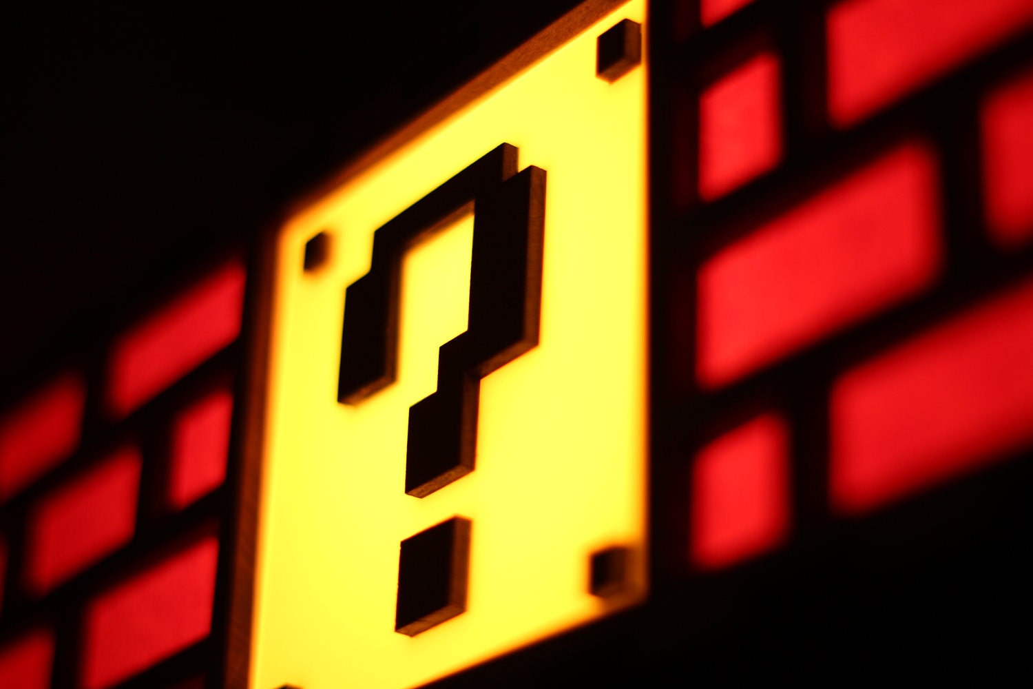 Colorful Mario Question Mark Block Lamp - Nintendo roots