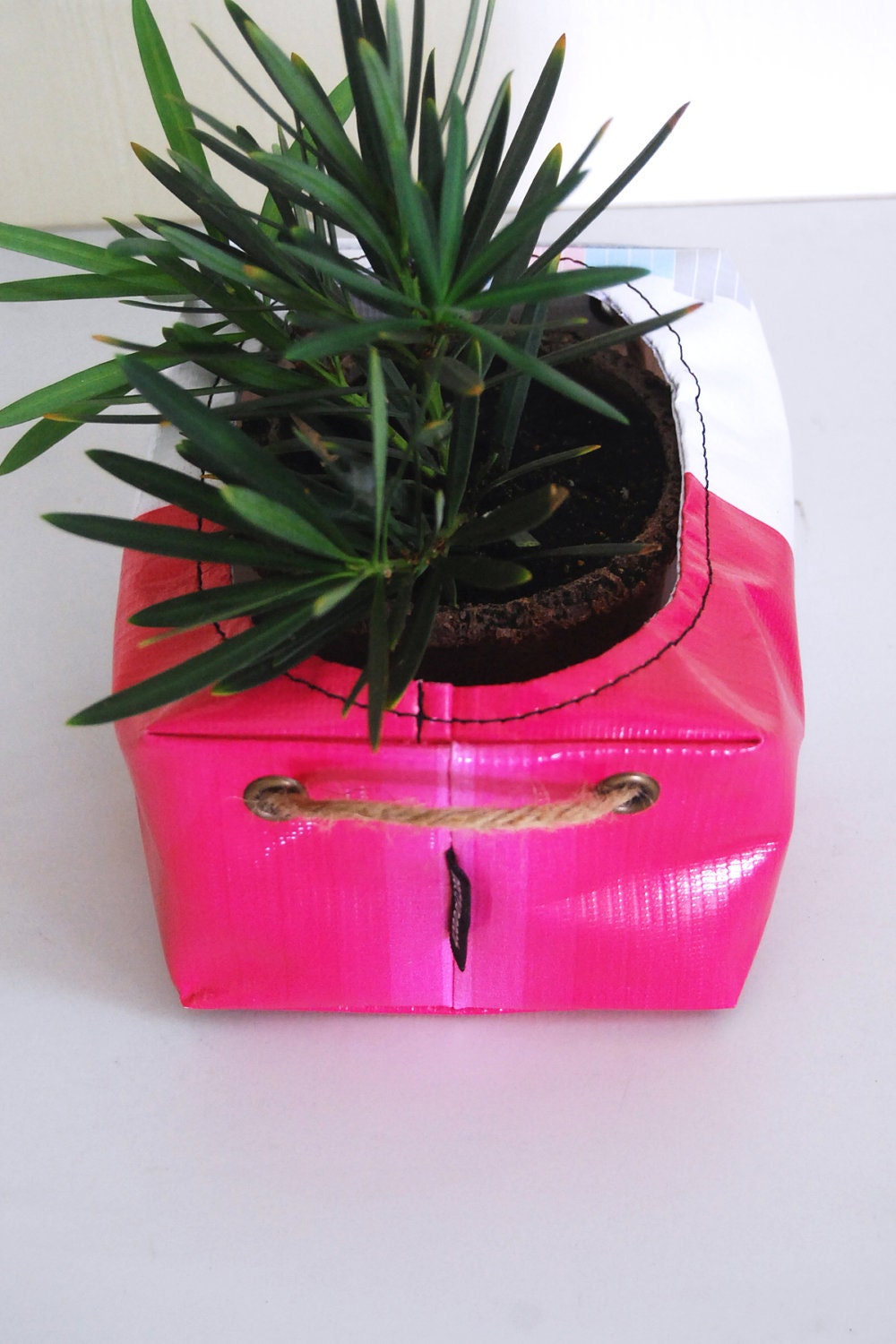 Planter (Small) No. 40 - Recycled Billboard Banner - Eco-Friendly