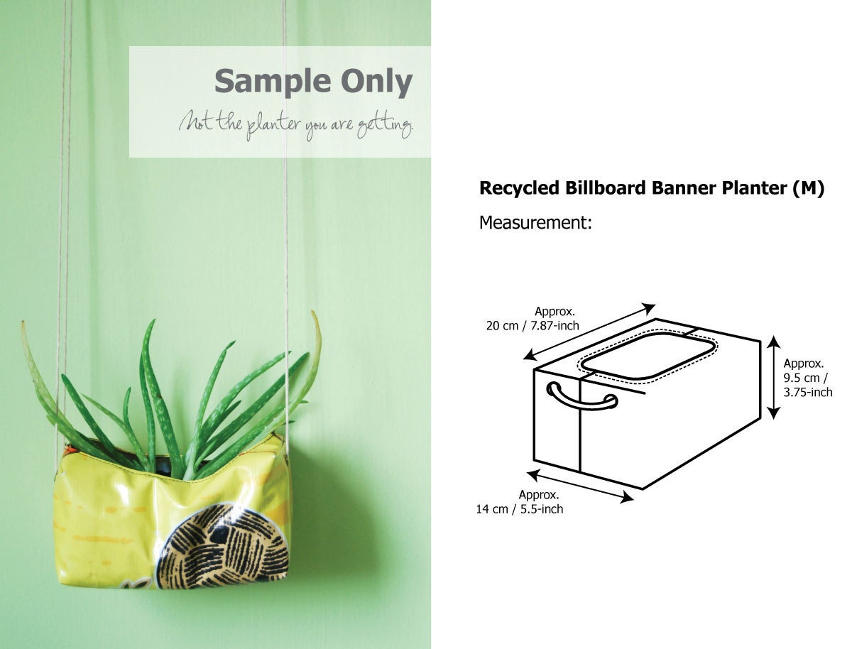 Planter (Medium) No. 25 - Recycled Billboard Banner - Eco-Friendly