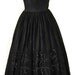 Vintage 50s Dress Rockabilly Black & Purple Lavender Cotton Eyelet Lace Full Skirt Sundress Party S / M