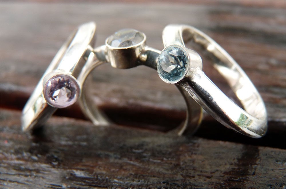 White Topaz Engagement Ring, made to order in your size