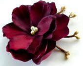 Cranberry & Gold Twig Harvest Hair Fascinator Clip, Bridal, Wedding, Red, Maroon, Gift, Bridesmaid