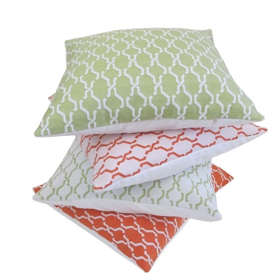 Free US Shipping-New Arrival-Indoor/Outdoor Decorative Designer Pillow Cover-18 inch-Trellis Links-Pick Your Color