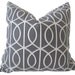 Free US Shipping-Decorative Designer Pillow Cover-18x18-Trellis Chains In Ash Grey-Reserved for Greta