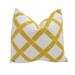 Free US Shipping-Decorative Designer Pillow Cover-20"x20" inch-Canary Yellow Bamboo Lattice