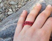Beaded Ring Red and Green