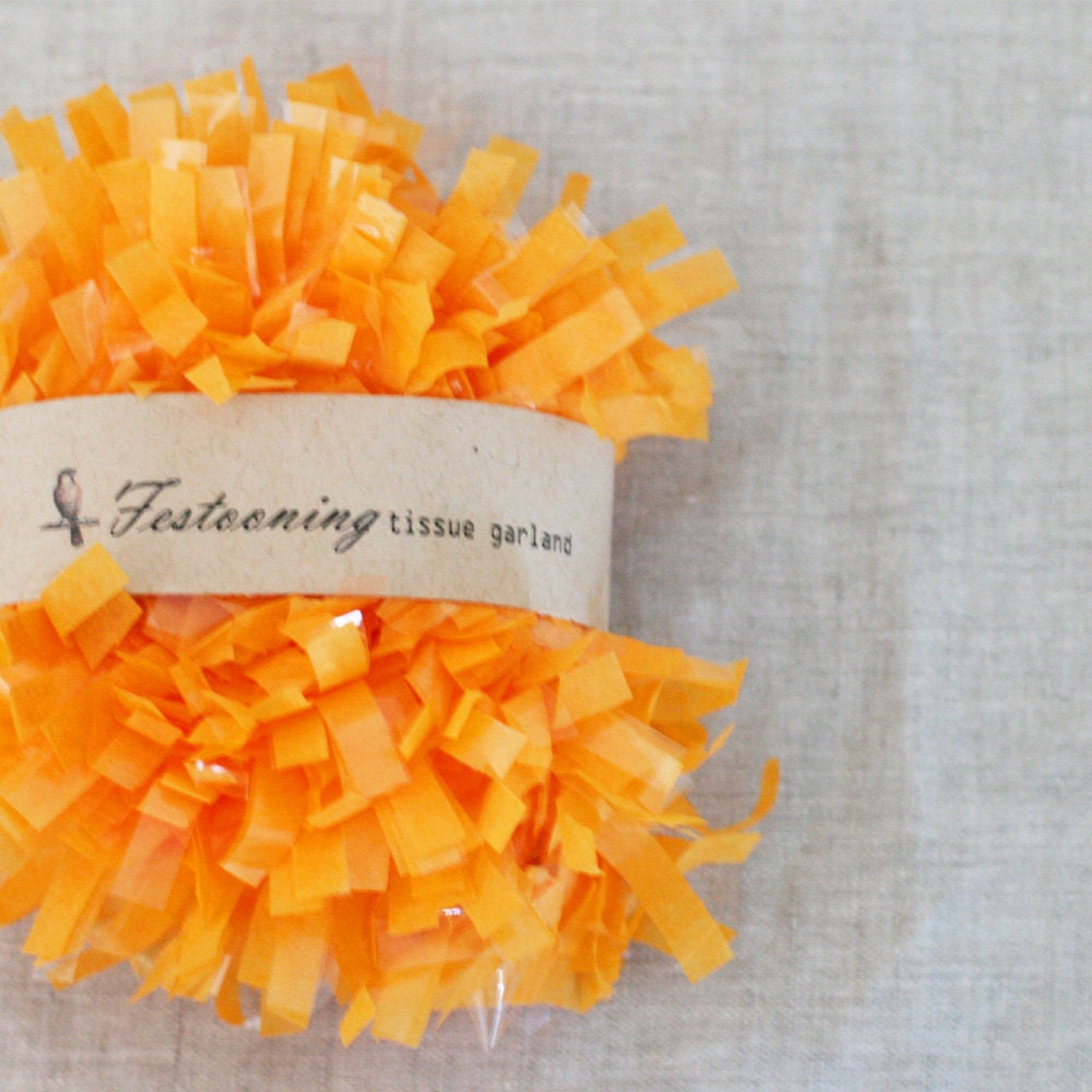 4 Yds of Golden Yellow Tissue Garland