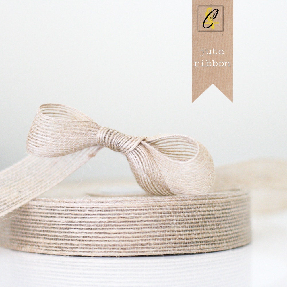 3 yards of Natural Jute Ribbon 1"