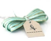 Aqua Sparkle Satin Twine Ribbon 5 yards