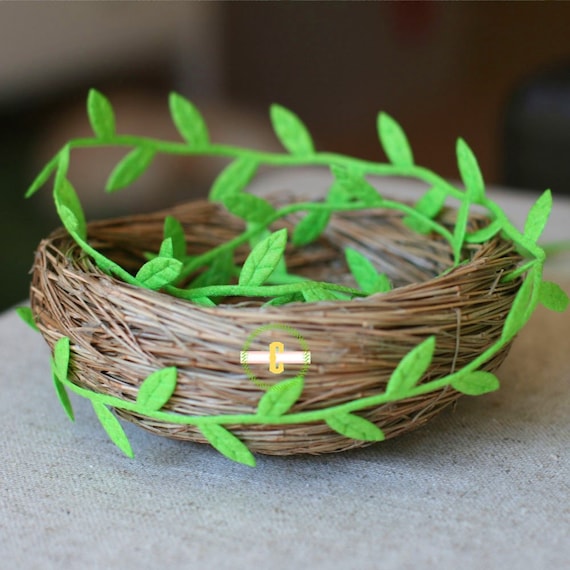 Bulk 10 yard roll of Felt Green Leaf Ribbon/Garland