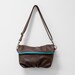 Foldover Clutch in Brown Leather and Aqua Neon Zipper - Ready to Ship