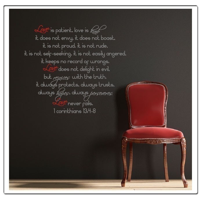 1 Corinthians 13 - Love is Patient - Word Wall Decal