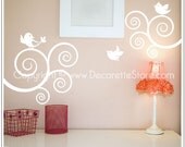 Birds on Swirls - Nature Wall Decal