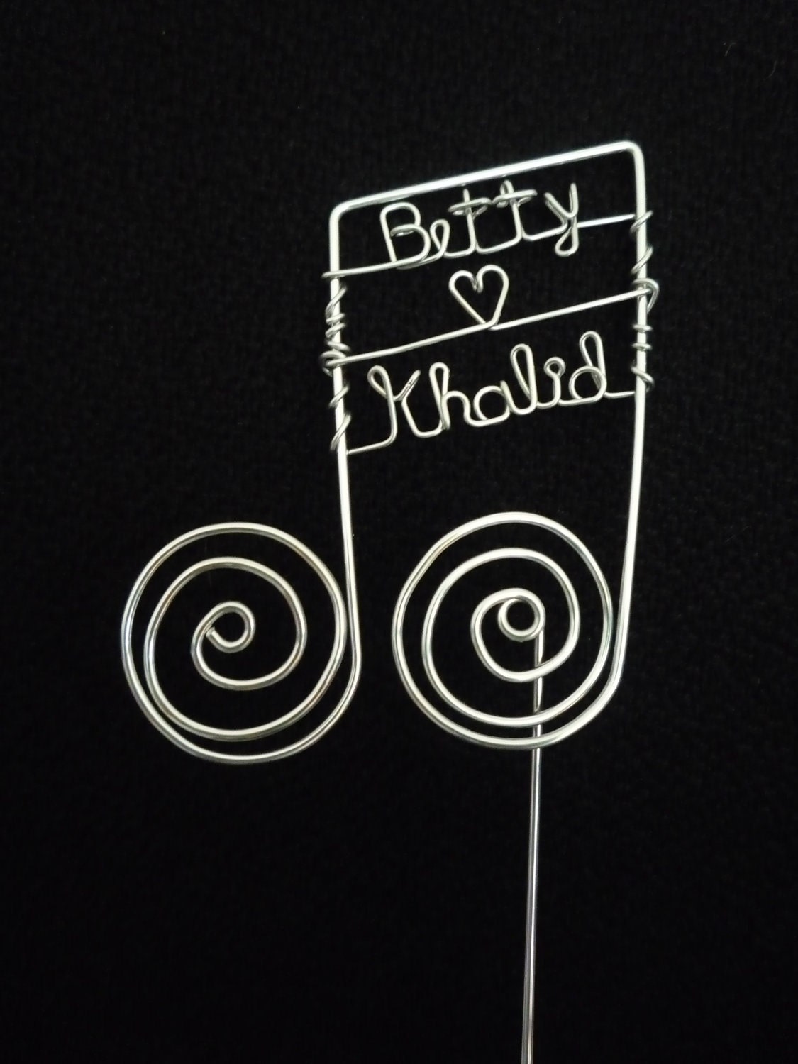 MUSIC Of THE HEART: Personalized Note Wedding Cake Topper