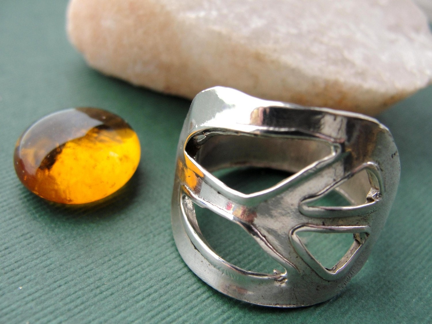 Peace Sign Ring Sterling Silver