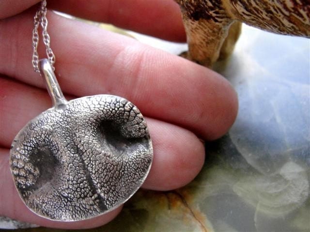 Dog Nose Necklace Personalized in Sterling Silver Large