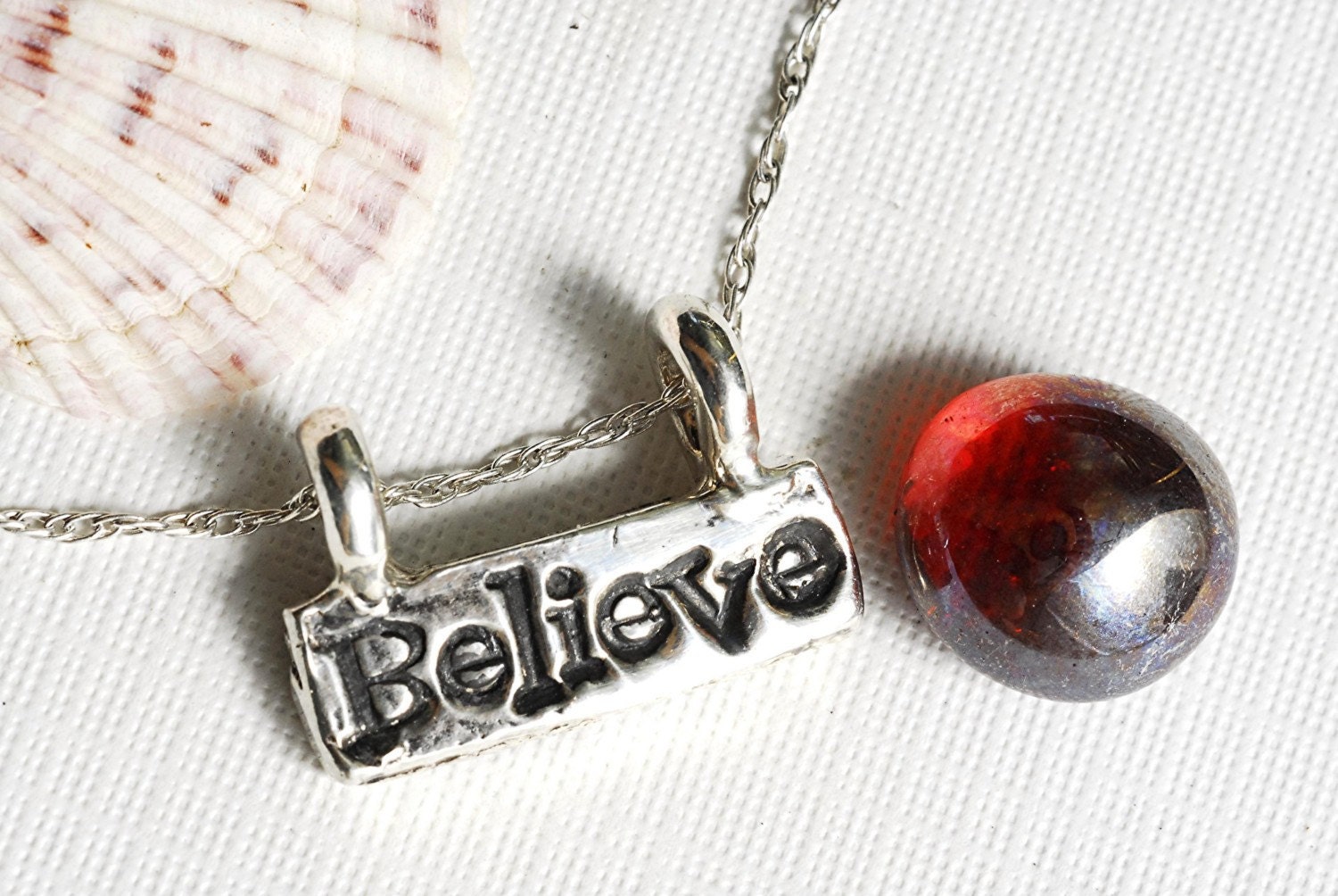 Believe Word Necklace Silver in Sterling Silver