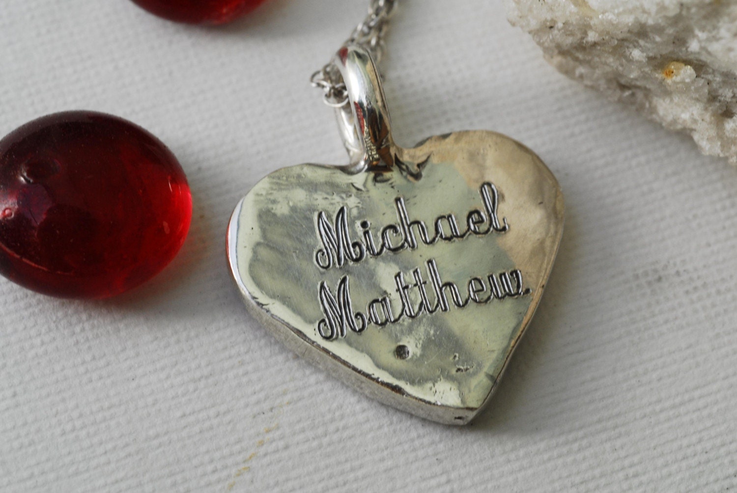 Custom Fingerprint Heart Necklace Jewelry Double Thumbprint Sterling Personalized