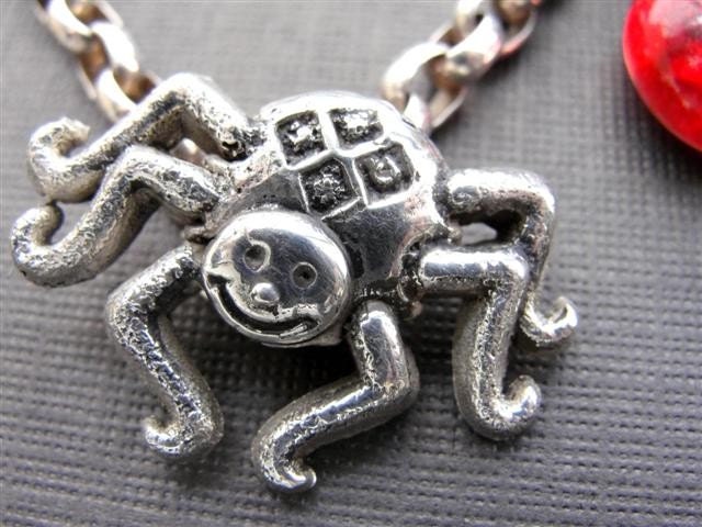 Spider Charm Bracelet Silver for Halloween