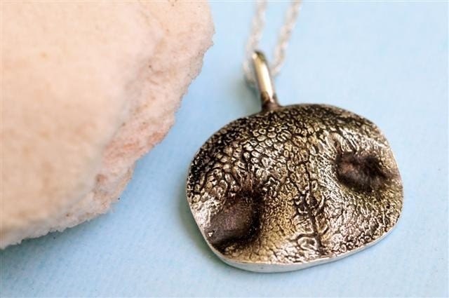Dog Nose Necklace Personalized in Sterling Silver Small