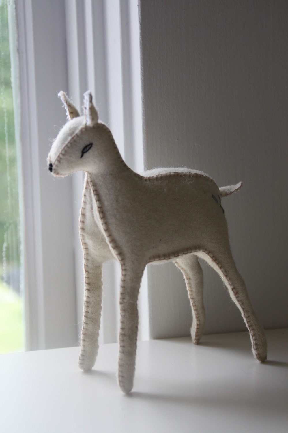 little deer in wool and blue cotton...