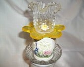 Recycled Garden Yard Art Mini Totem - "Sunshine"