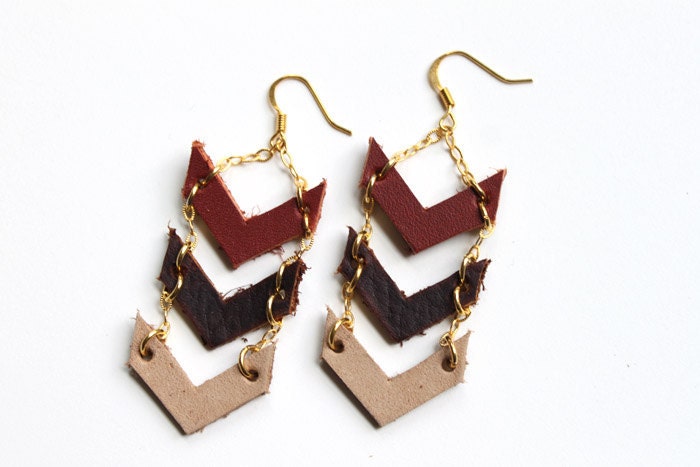 Autumn Chevron Dangles