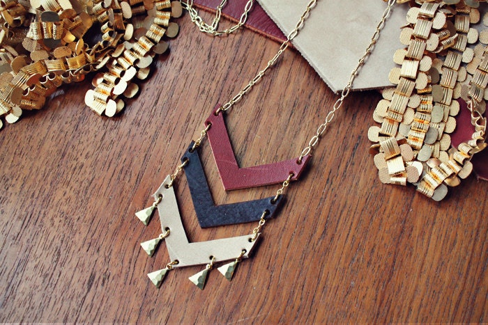 Autumn Triple Chevron Necklace