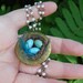 I am enough.. rustic engraved birdnest Quote locket necklace